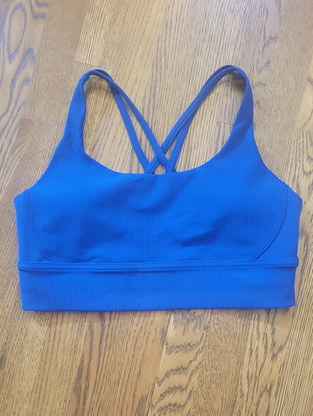 Lululemon Deep Blue Ribbed Strappy Sports Bra - Size 14